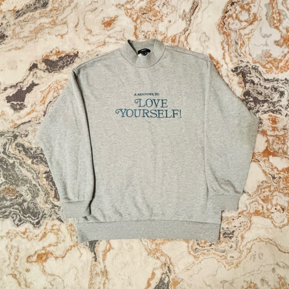 ✨FOREVER 21✨Self Love, Gray “Love Yourself” Sweater